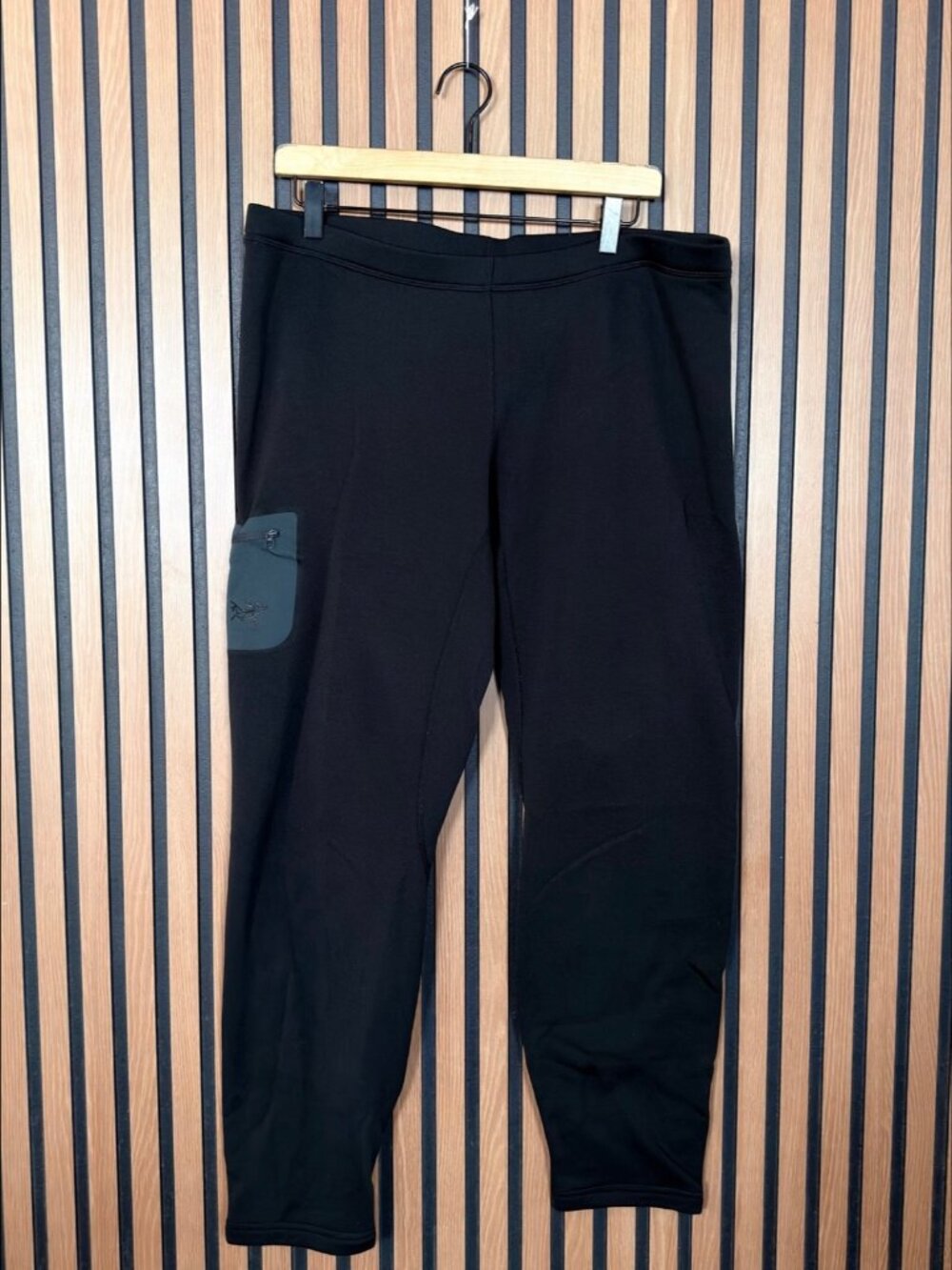 ARC'TERYX Sweatpants XL Mens Black Fleece Pull Pocket Joggers Polartec